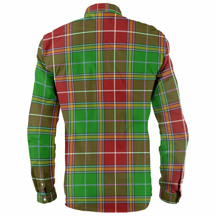 Scottish Baxter Clan Crest Tartan Long Sleeve Shirt Back Side Tartan Plaid