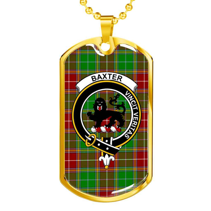 Scottish Baxter Clan Crest Tartan Military Dog Tag Necklace Tartan Plaid 2