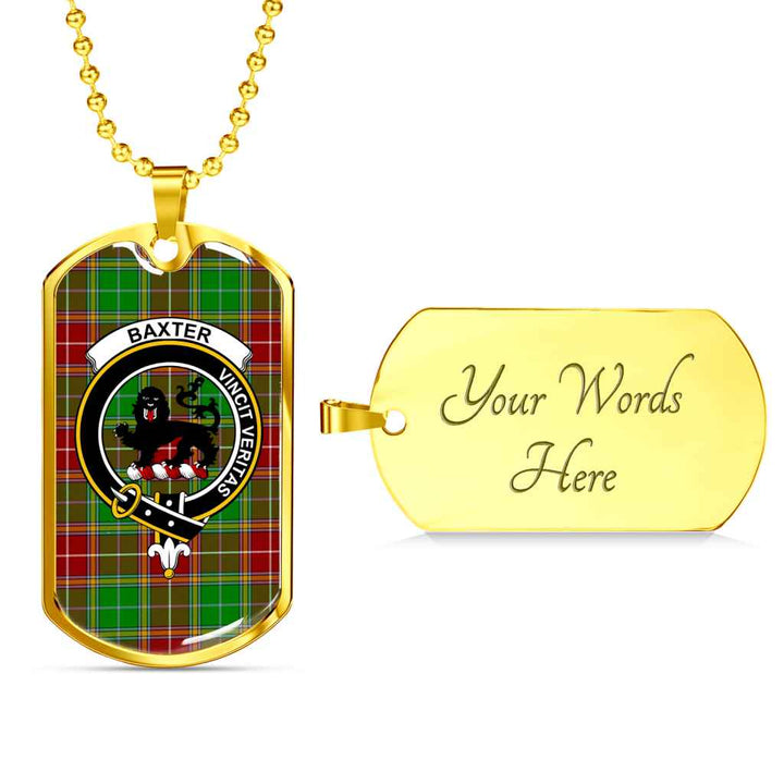 Scottish Baxter Clan Crest Tartan Military Dog Tag Necklace Tartan Plaid 4
