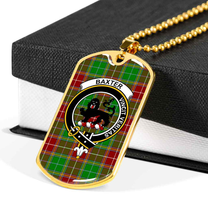 Scottish Baxter Clan Crest Tartan Military Dog Tag Necklace Tartan Plaid 6