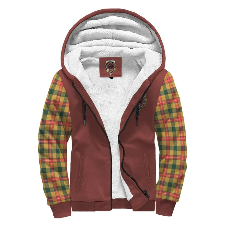 Scottish Baxter Clan Crest Tartan Plaid Sleeve Sherpa Hoodie