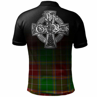 Scottish Baxter Clan Crest Tartan Polo Shirt - Alba Gu Brath Family Crest Celtic Inspired Back Side Tartan Plaid