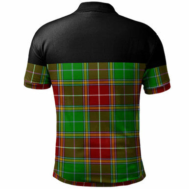 Scottish Baxter Clan Crest Tartan Polo Shirt - Horizontal Style Back Side Tartan Plaid
