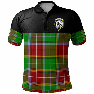 Scottish Baxter Clan Crest Tartan Polo Shirt - Horizontal Style Front Side Tartan Plaid