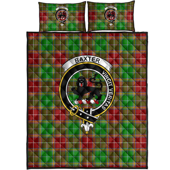 Scottish Baxter Clan Crest Tartan Quilt Bed Set Tartan Plaid 1
