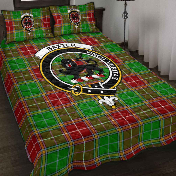 Scottish Baxter Clan Crest Tartan Quilt Bed Set Tartan Plaid 2