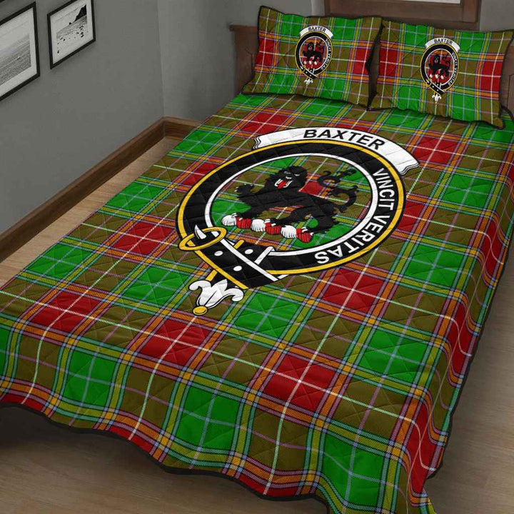 Scottish Baxter Clan Crest Tartan Quilt Bed Set Tartan Plaid 3