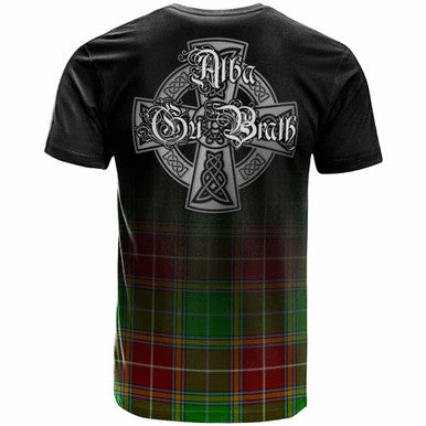 Scottish Baxter Clan Crest Tartan T-Shirt - Alba Gu Brath Family Crest Celtic Inspired Back Side Tartan Plaid