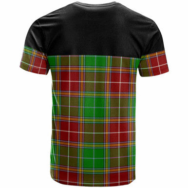 Scottish Baxter Clan Crest Tartan T-Shirt - Horizontal Style Back Side Tartan Plaid