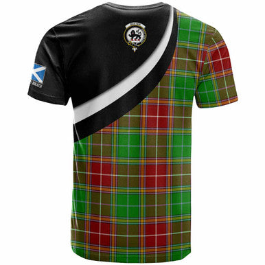 Scottish Baxter Clan Crest Tartan T-Shirt - Scotland Forever Style Back Side Tartan Plaid