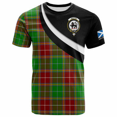 Scottish Baxter Clan Crest Tartan T-Shirt - Scotland Forever Style Front Side Tartan Plaid