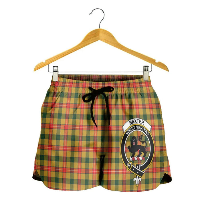 Scottish Baxter Clan Crest Tartan Women Shorts