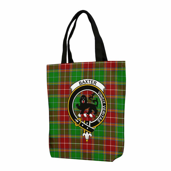Scottish Baxter Clan Crest Tartan Canvas Bag With Shoulder Strap Tartan Plaid 1