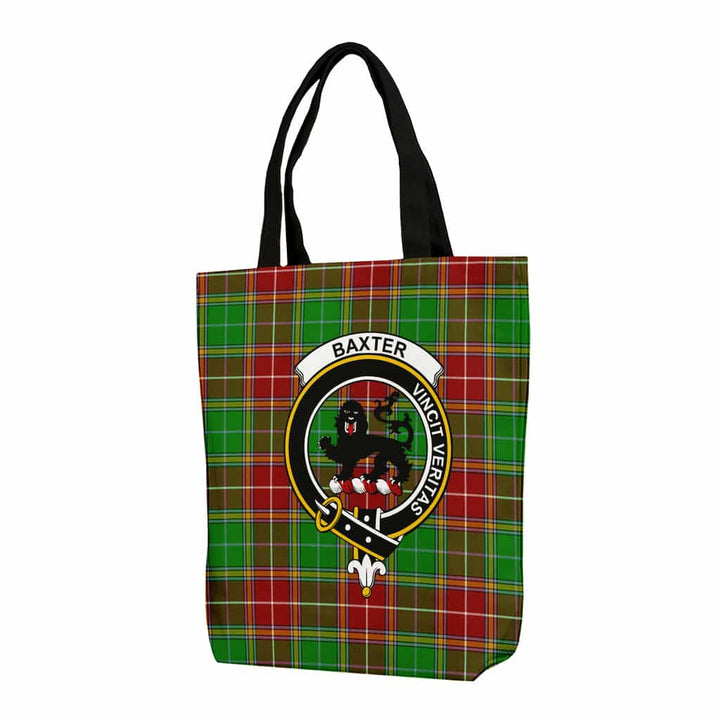 Scottish Baxter Clan Crest Tartan Canvas Bag With Shoulder Strap Tartan Plaid 1