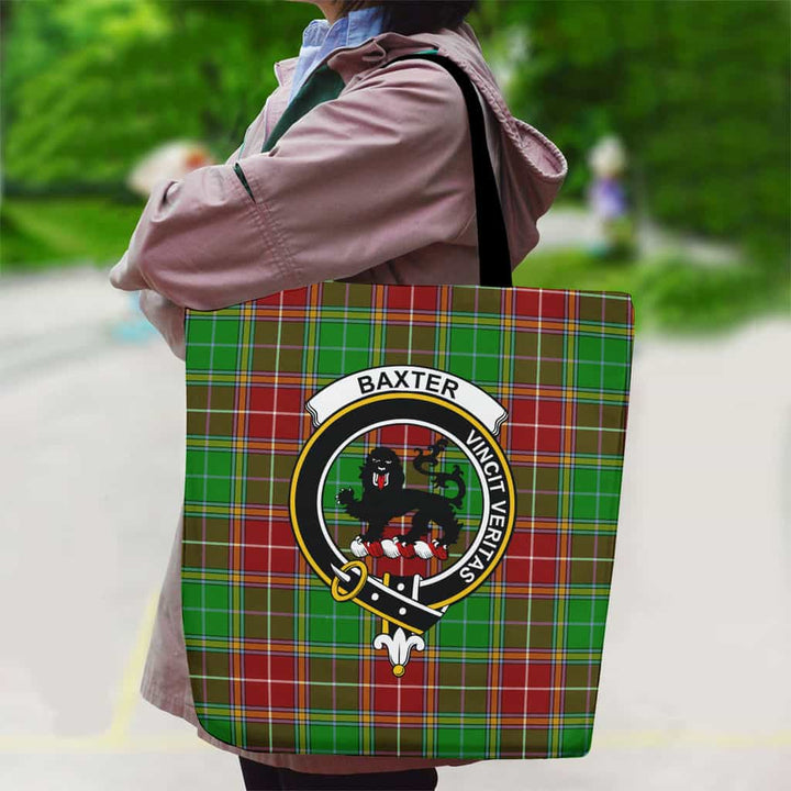 Scottish Baxter Clan Crest Tartan Canvas Bag With Shoulder Strap Tartan Plaid 2