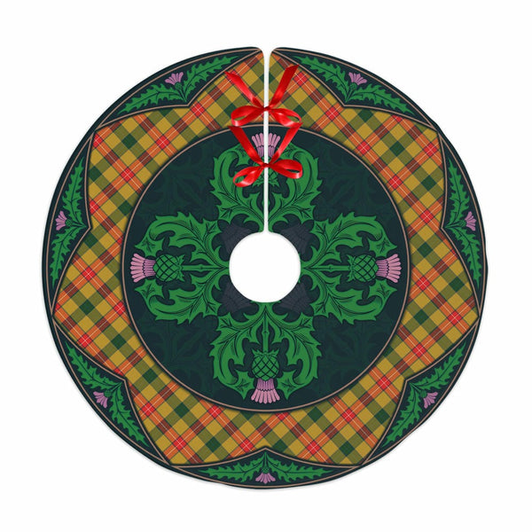 Scottish Baxter Clan Tartan Christmas Tree Skirt Old Scottish Thistle Flower No Tassels Tartan Plaid 1