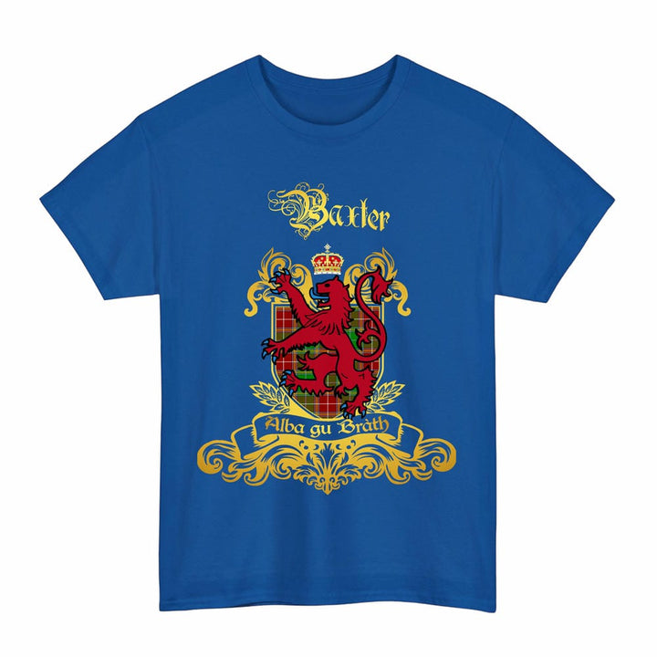 Scottish Baxter Clan Tartan Lion Rampant of Scotland T-Shirt Tartan Plaid Royal Color