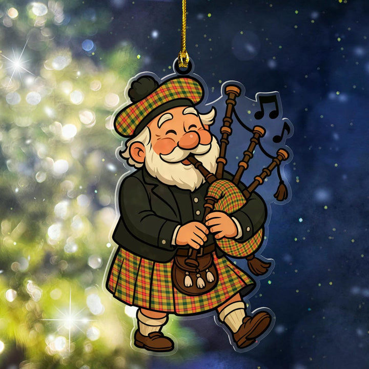 Scottish Baxter Clan Tartan Ornament Scottish Santa In Kilt Tartan Plaid