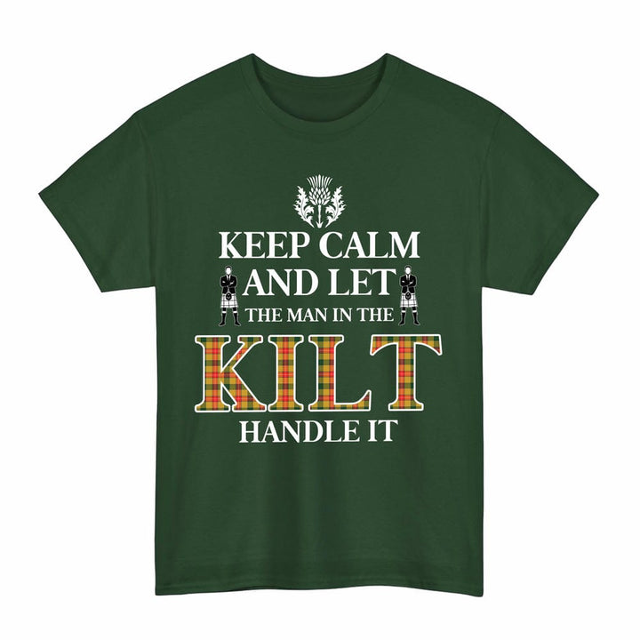 Scottish Baxter Clan Tartan T-Shirt - Keep Calm Tartan Plaid Forest Green Color