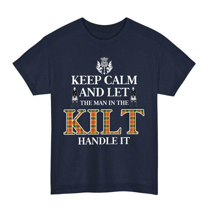 Scottish Baxter Clan Tartan T-Shirt - Keep Calm Tartan Plaid Navy Color