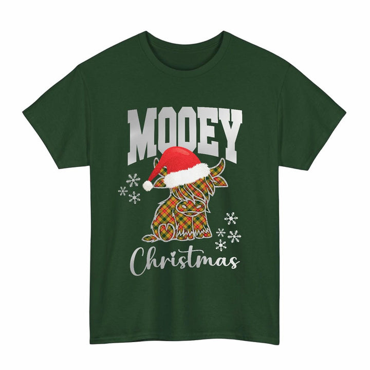 Scottish Baxter Clan Tartan T-Shirt - Mooey Christmas Tartan Plaid Forest Green Color
