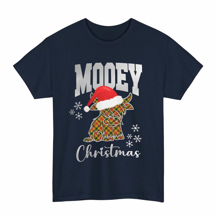 Scottish Baxter Clan Tartan T-Shirt - Mooey Christmas Tartan Plaid Navy Color