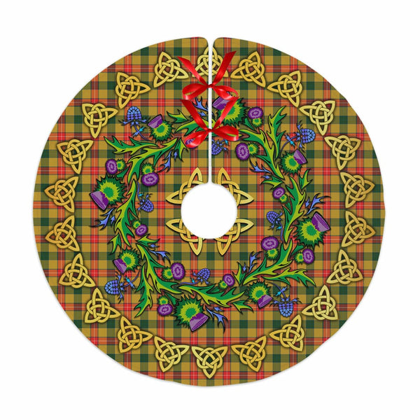 Scottish Baxter Clan Tartan Thistle Celtic Knot Christmas Tree Skirt No Tassels Tartan Plaid 1