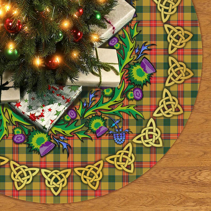 Scottish Baxter Clan Tartan Thistle Celtic Knot Christmas Tree Skirt No Tassels Tartan Plaid 2