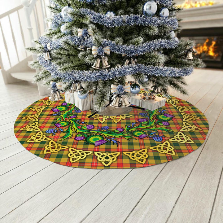 Scottish Baxter Clan Tartan Thistle Celtic Knot Christmas Tree Skirt No Tassels Tartan Plaid 3