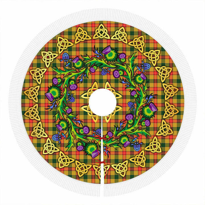 Scottish Baxter Clan Tartan Thistle Celtic Knot Christmas Tree Skirt Tassels Tartan Plaid 1