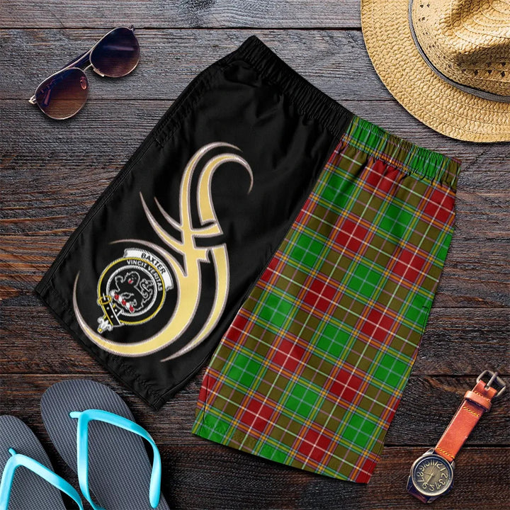 Scottish Baxter Modern Clan Crest Tartan Believe in Me Men's Shorts