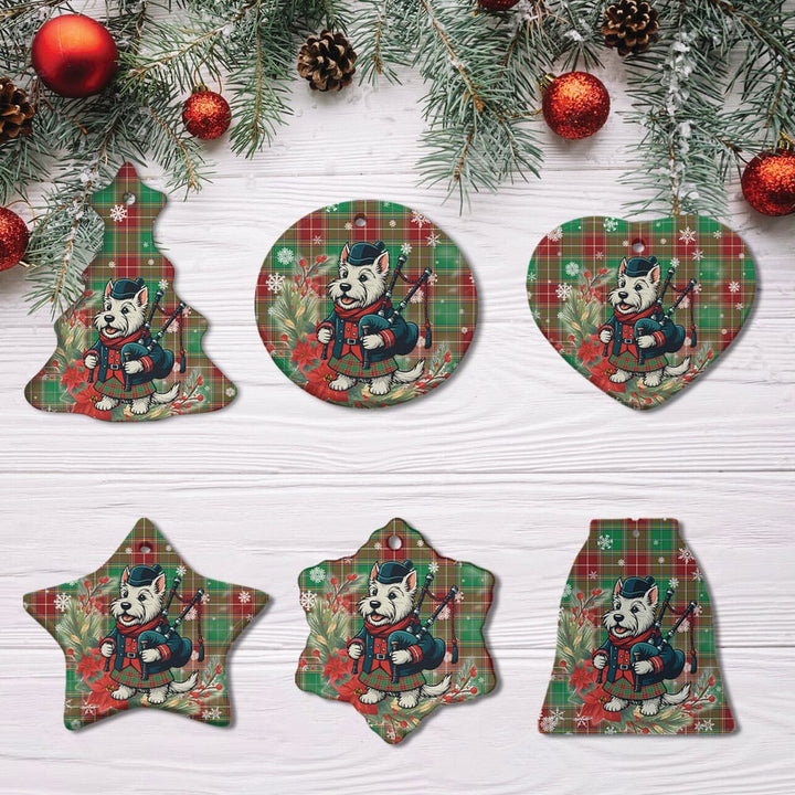 Scottish Baxter Modern Clan Tartan Ceramic Ornament Cute Scottish Terrier Dog All Style Tartan Plaid