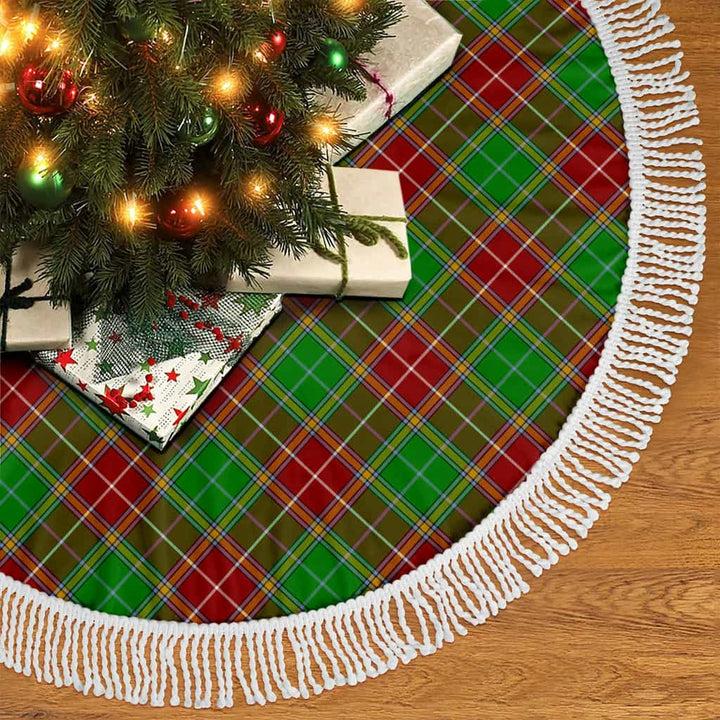 Scottish Baxter Modern Clan Tartan Christmas Tree Skirt Tassels 2 Tartan Plaid