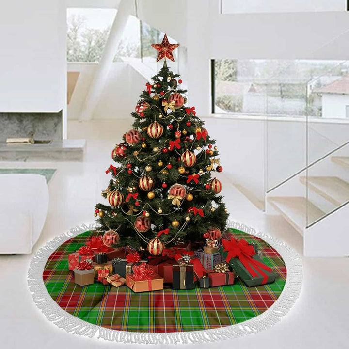 Scottish Baxter Modern Clan Tartan Christmas Tree Skirt Tassels 3 Tartan Plaid