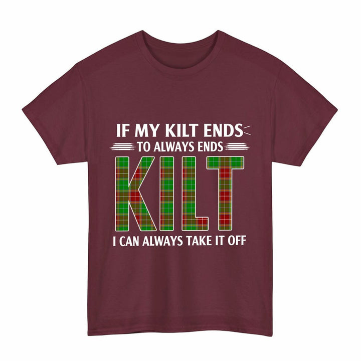 Scottish Baxter Modern Clan Tartan Kilt Pride T-Shirt Tartan Plaid Maroon Color