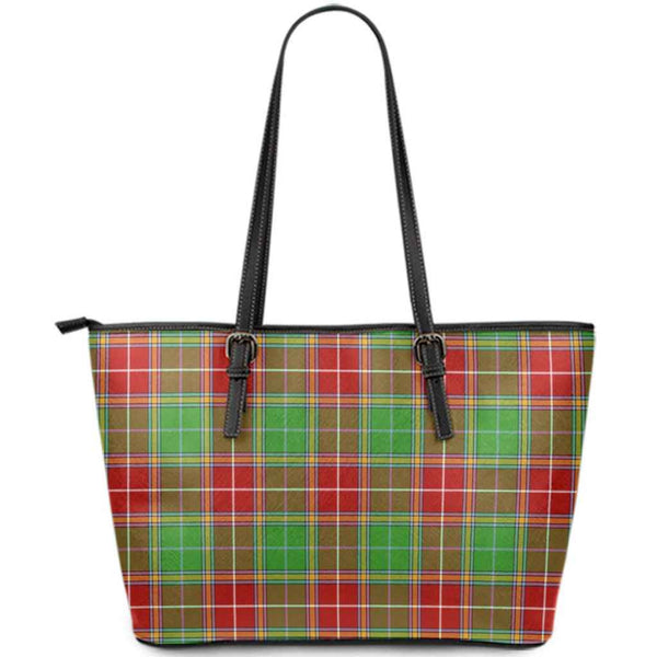 Scottish Baxter Modern Clan Tartan Leather Tote Tartan Plaid