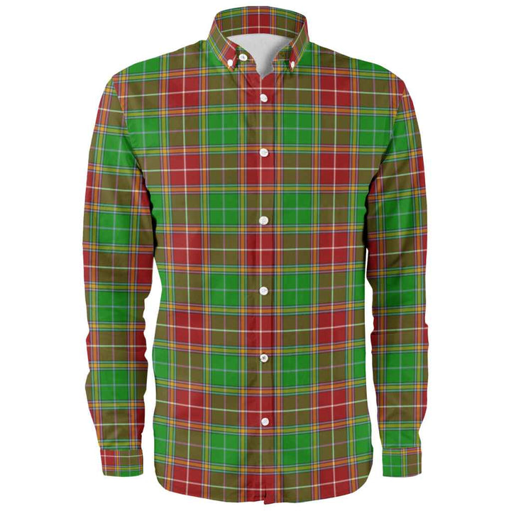 Scottish Baxter Modern Clan Tartan Long Sleeve Shirt Front Side Tartan Plaid