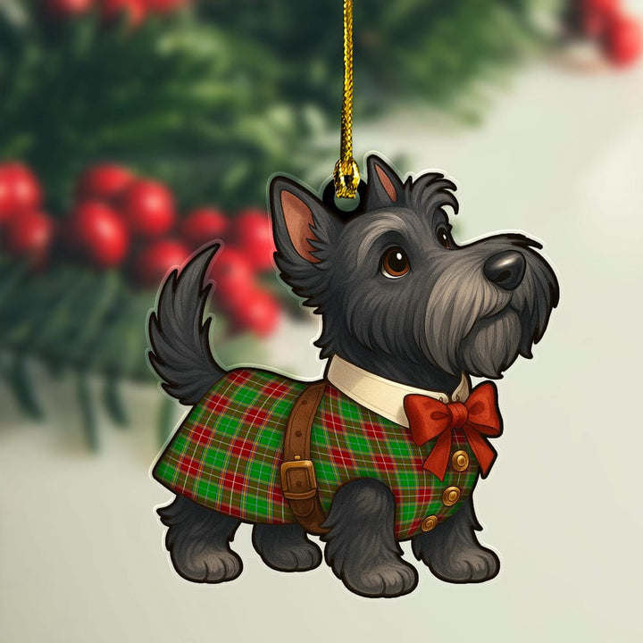 Scottish Baxter Modern Clan Tartan Ornament Scottie Dog Tartan Plaid
