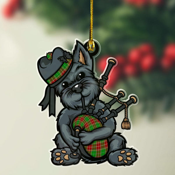 Scottish Baxter Modern Clan Tartan Ornament Scottish Terrier Plays The Bagpipes Tartan Plaid