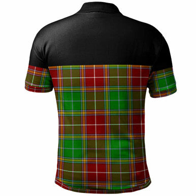 Scottish Baxter Modern Clan Tartan Polo Shirt - Horizontal Style Back Side Tartan Plaid