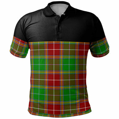 Scottish Baxter Modern Clan Tartan Polo Shirt - Horizontal Style Front Side Tartan Plaid