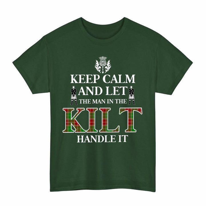 Scottish Baxter Modern Clan Tartan T-Shirt - Keep Calm Tartan Plaid Forest Green Color