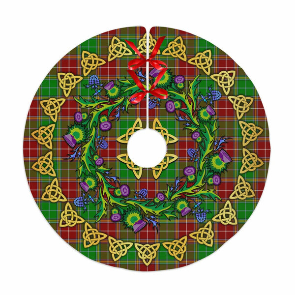 Scottish Baxter Modern Clan Tartan Thistle Celtic Knot Christmas Tree Skirt No Tassels Tartan Plaid 1