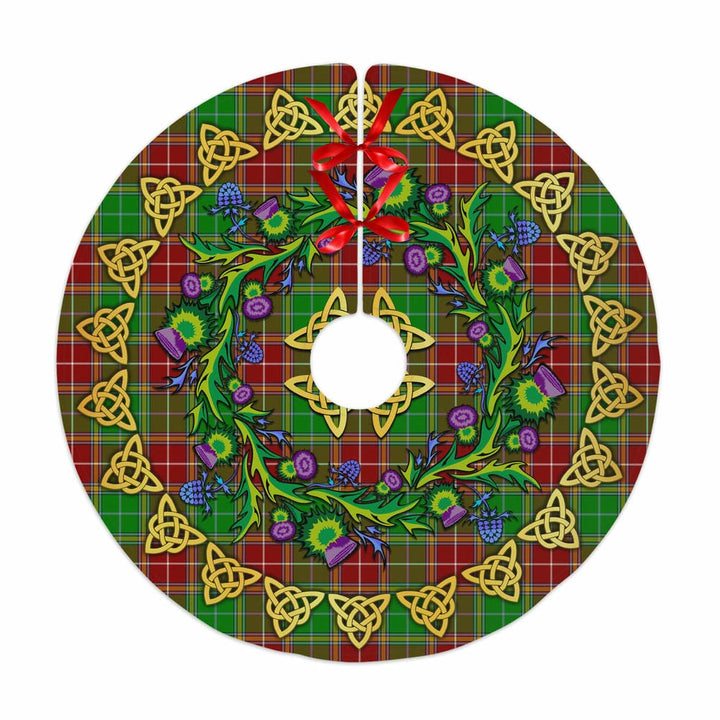 Scottish Baxter Modern Clan Tartan Thistle Celtic Knot Christmas Tree Skirt No Tassels Tartan Plaid 1