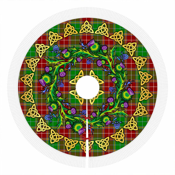 Scottish Baxter Modern Clan Tartan Thistle Celtic Knot Christmas Tree Skirt Tassels Tartan Plaid 1