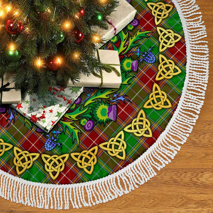 Scottish Baxter Modern Clan Tartan Thistle Celtic Knot Christmas Tree Skirt Tassels Tartan Plaid 2