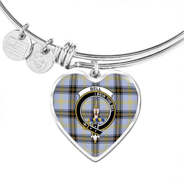 Scottish Bell Clan Crest Tartan Bangle Heart Tartan Plaid 1