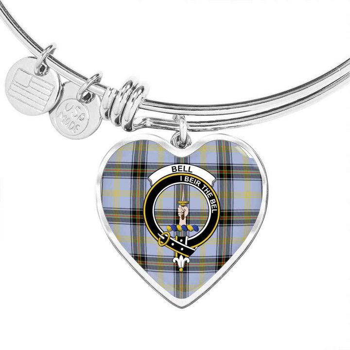 Scottish Bell Clan Crest Tartan Bangle Heart Tartan Plaid 1