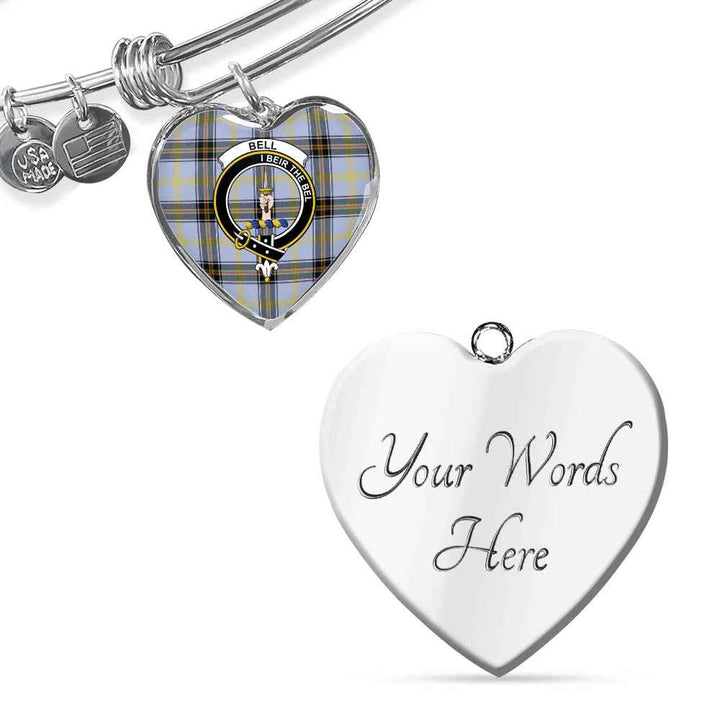 Scottish Bell Clan Crest Tartan Bangle Heart Tartan Plaid 3