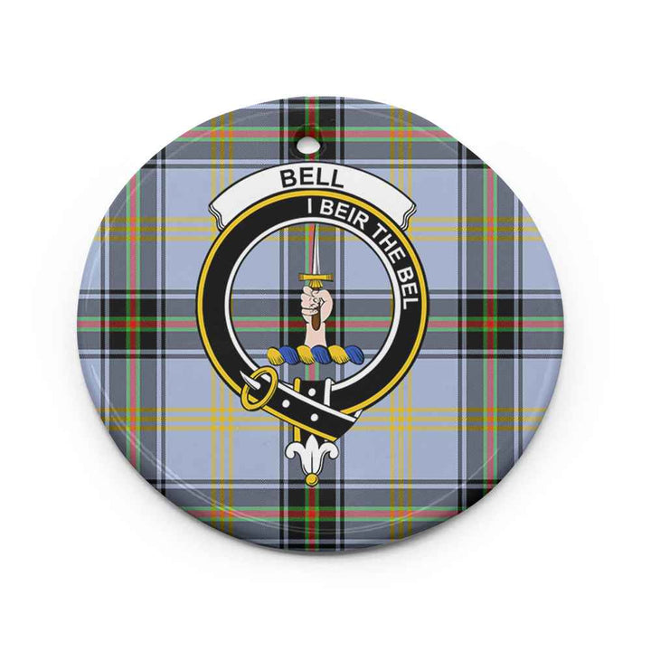 Scottish Bell Shape Clan Crest Tartan Ceramic Ornament Circle Shape Tartan Plaid